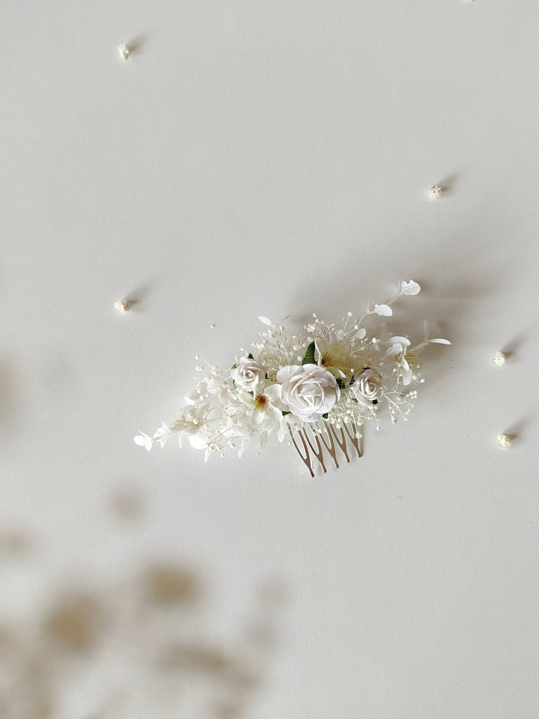 Handmade Ivory Flower Hair Comb: First Communion, Bridal Clip – handmade floral hair accessory by magaela