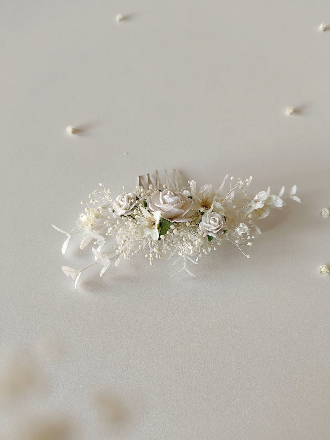 Handmade Ivory Flower Hair Comb: First Communion, Bridal Clip – handmade floral hair accessory by magaela