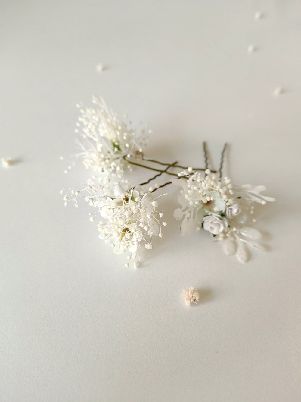 Floral Hair Pins Set: First Communion, Wedding Hair Accessories – handmade floral hair accessory by magaela