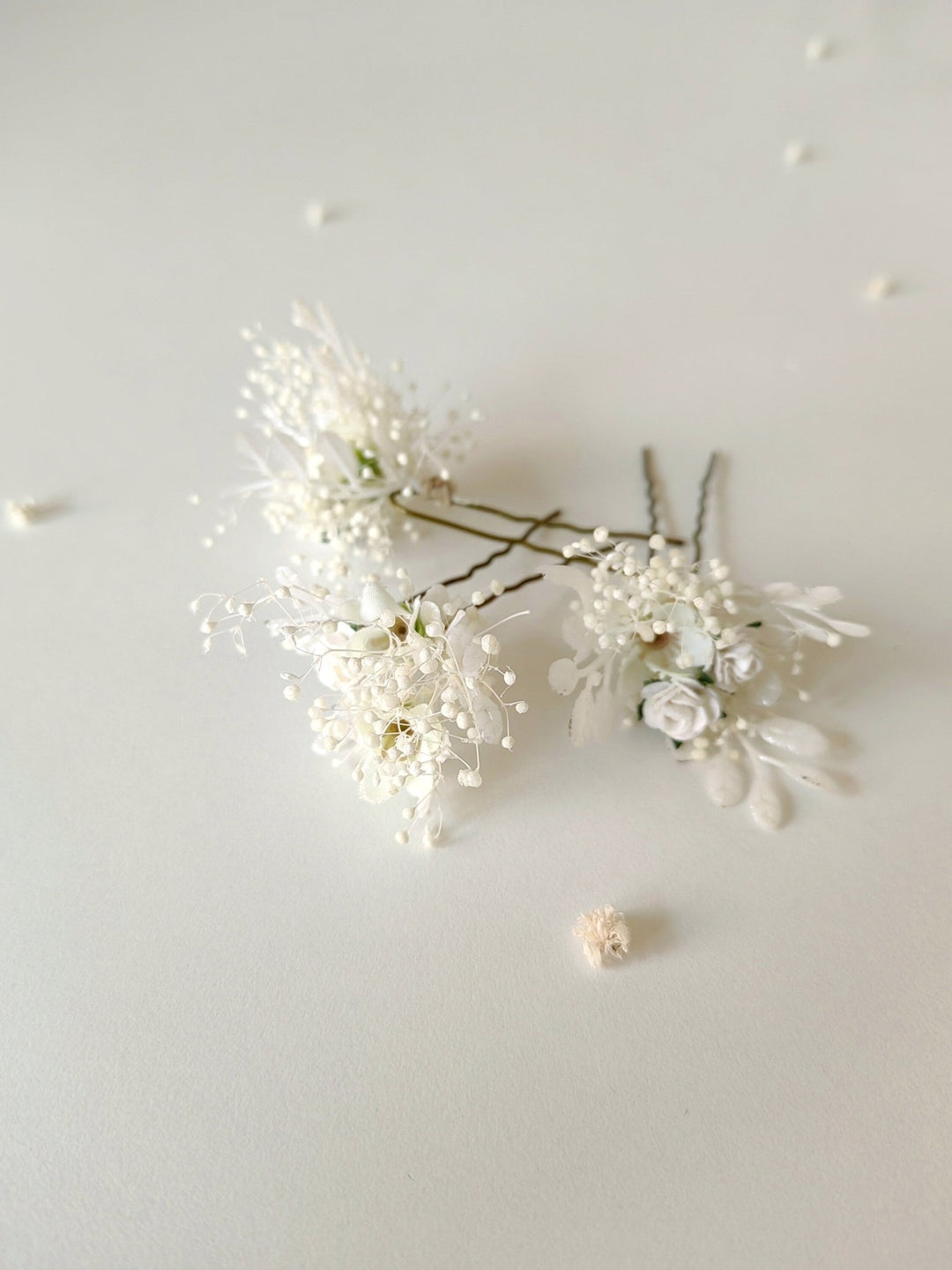 Floral Hair Pins Set: First Communion, Wedding Hair Accessories – handmade floral hair accessory by magaela