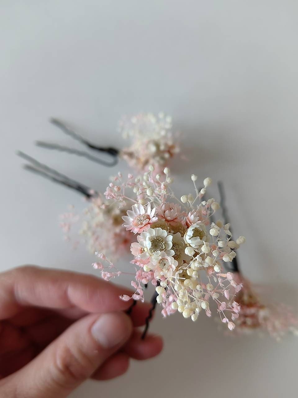 Bridal Flower Hair Pins: Romantic Wedding Hair Jewelry – handmade floral hair accessory by magaela