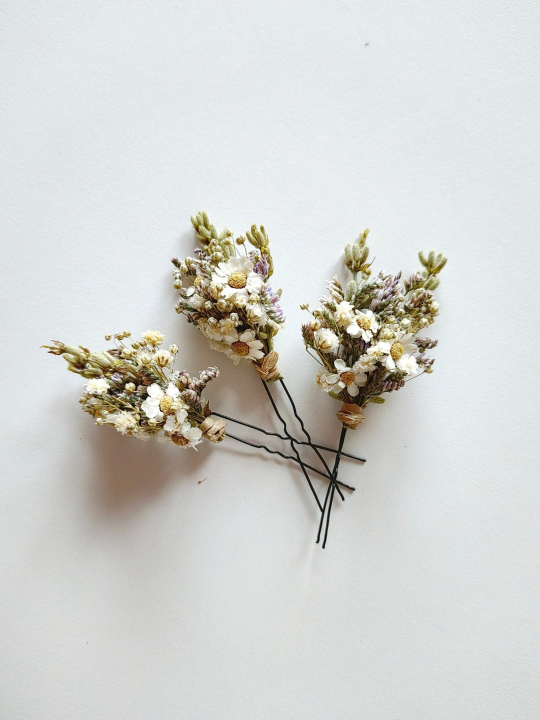 Dried Flower Hair Pins: Boho Wedding Hair Accessories – handmade floral hair accessory by magaela