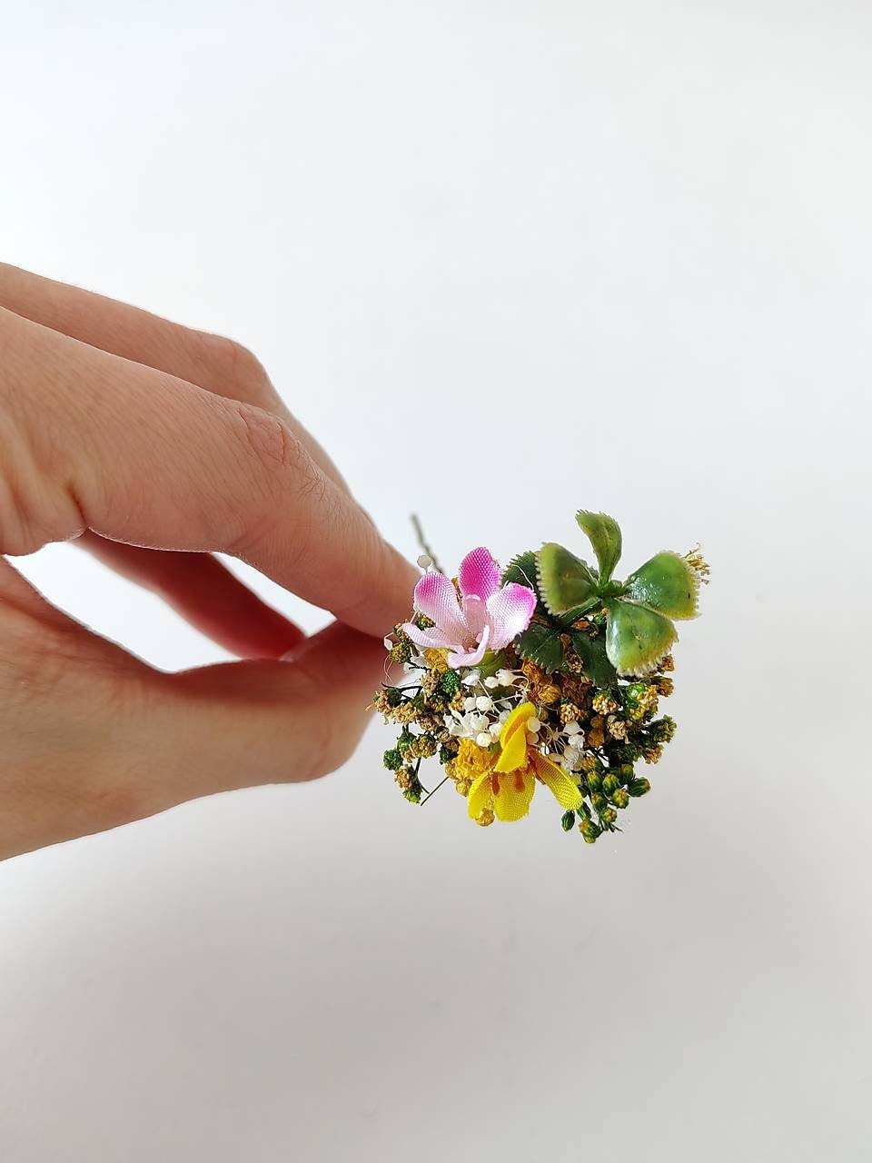 Meadow Flower Hair Pins: Bridal Wildflower Hair Accessories – handmade floral hair accessory by magaela