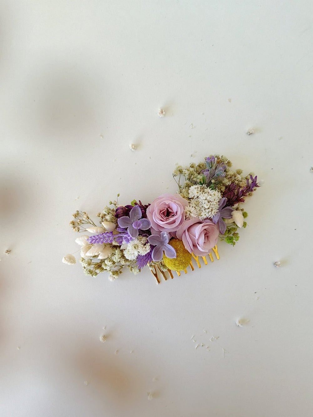 Lavender Meadow Hair Comb – Lilac Bridal Headpiece, Purple Wedding Hair Accessory – handmade floral hair accessory by magaela