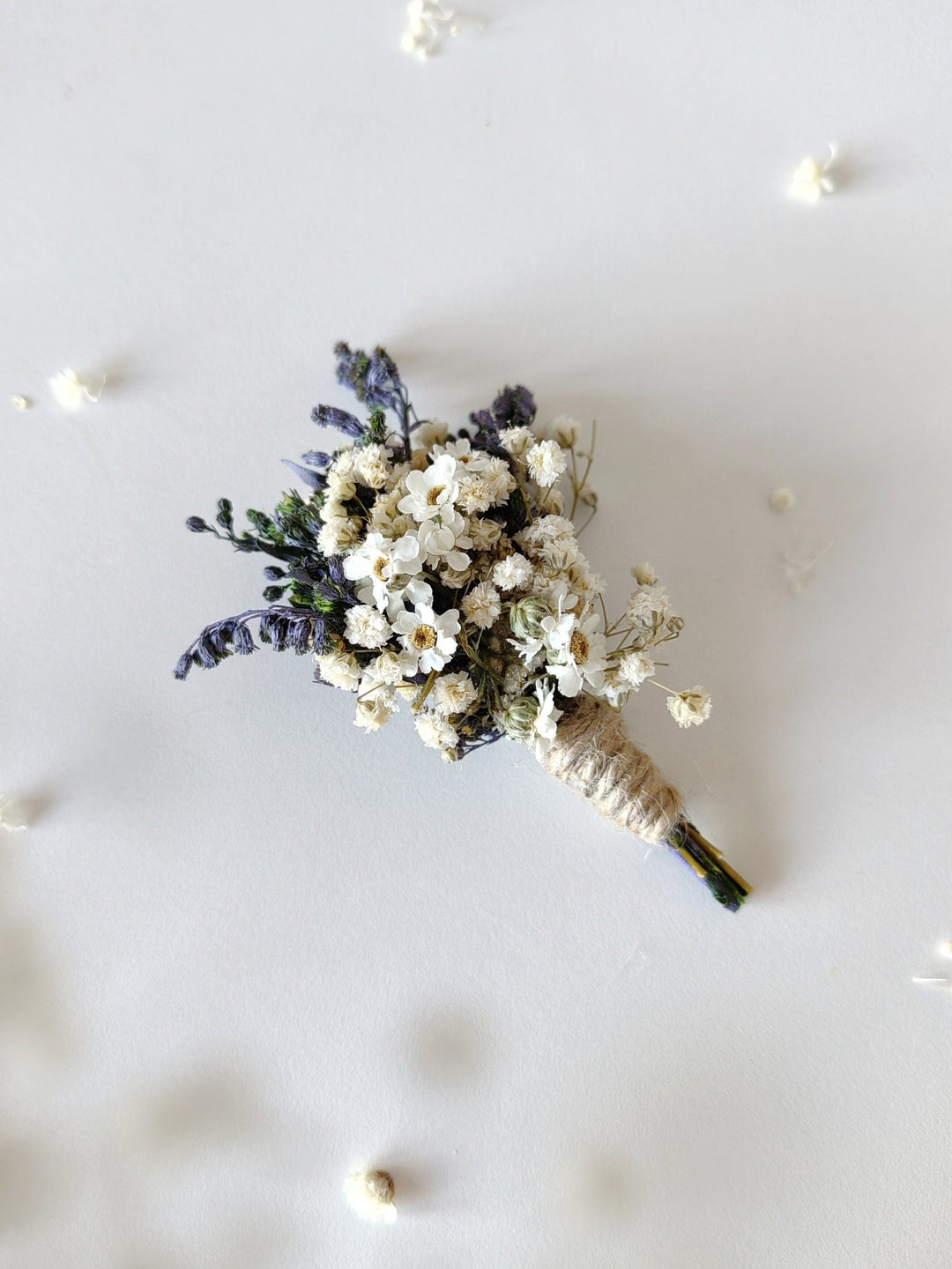 Lavender Boutonniere: Dried Flower Wedding Groom Accessory – handmade floral hair accessory by magaela