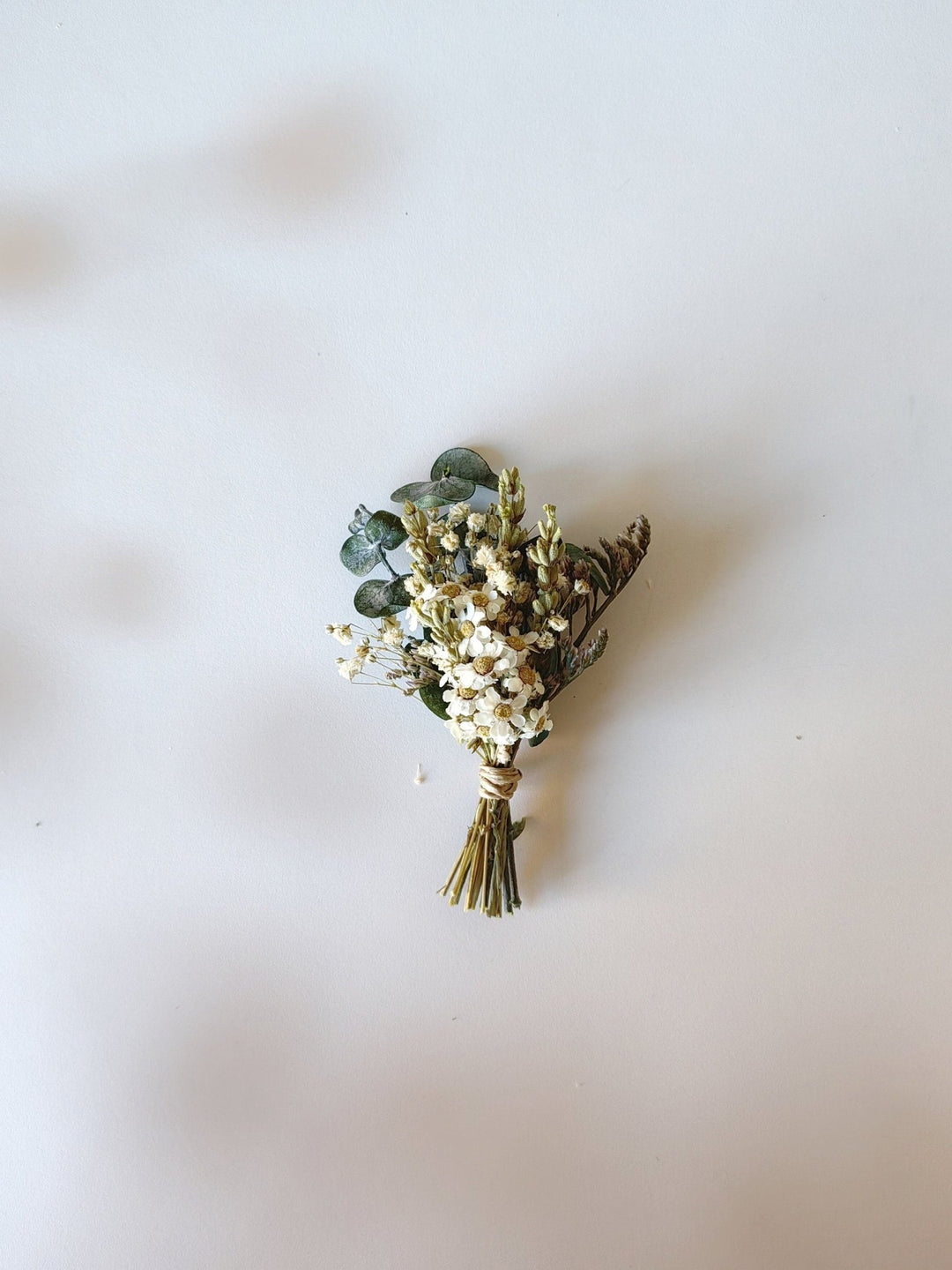 Greenery Boutonniere: Dried Eucalyptus Wedding Buttonhole – handmade floral hair accessory by magaela