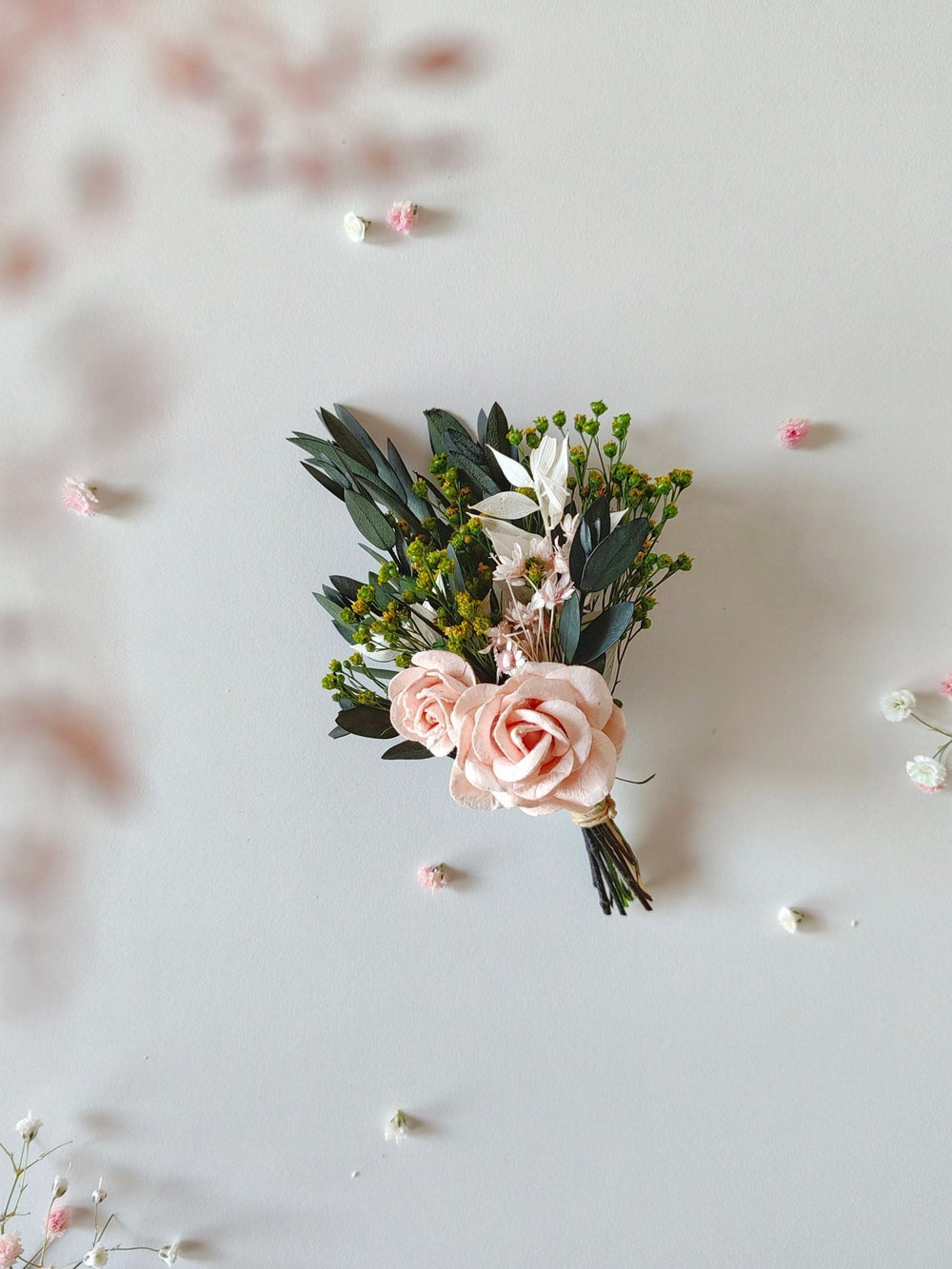 Blush Rose Boutonniere: Romantic Wedding Groom Accessory – handmade floral hair accessory by magaela