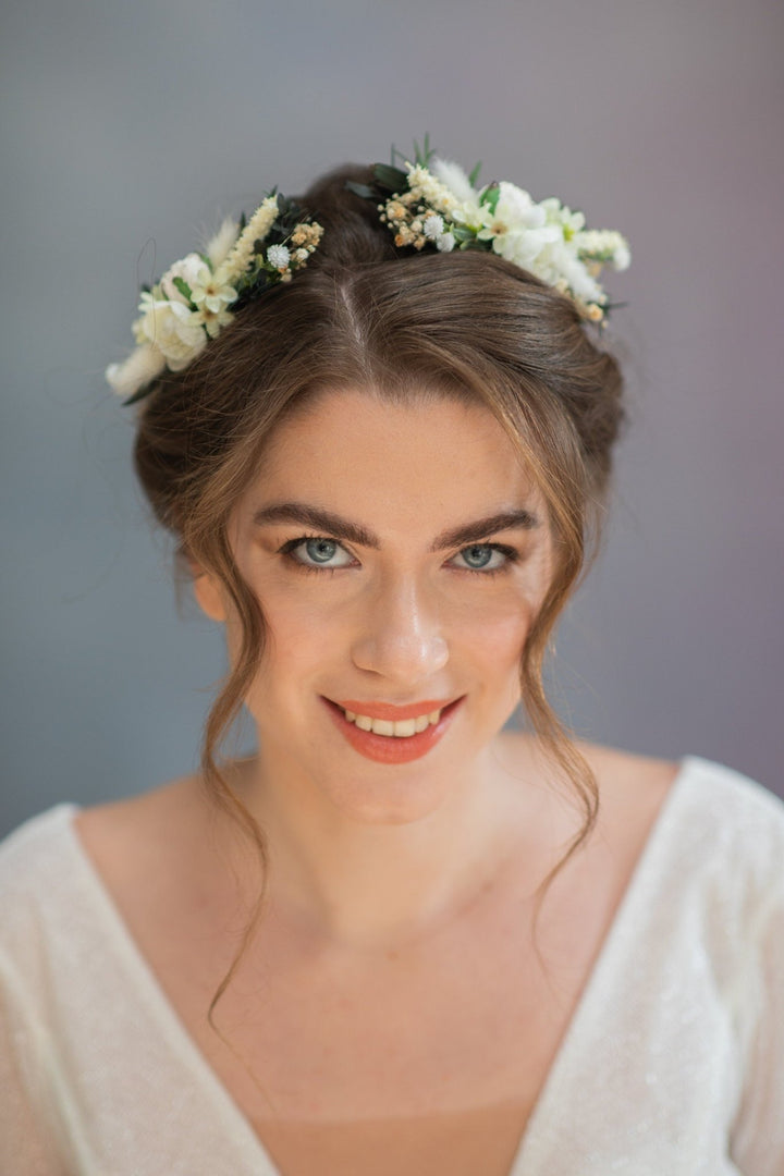 Bridal Peony Hair Comb: Greenery Wedding Headpiece – handmade floral hair accessory by magaela