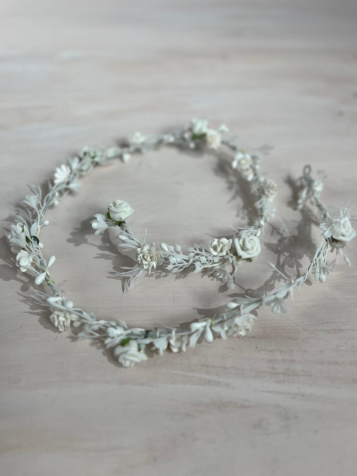 First Communion Flower Hair Garland: Handmade White Floral Vine – handmade floral hair accessory by magaela