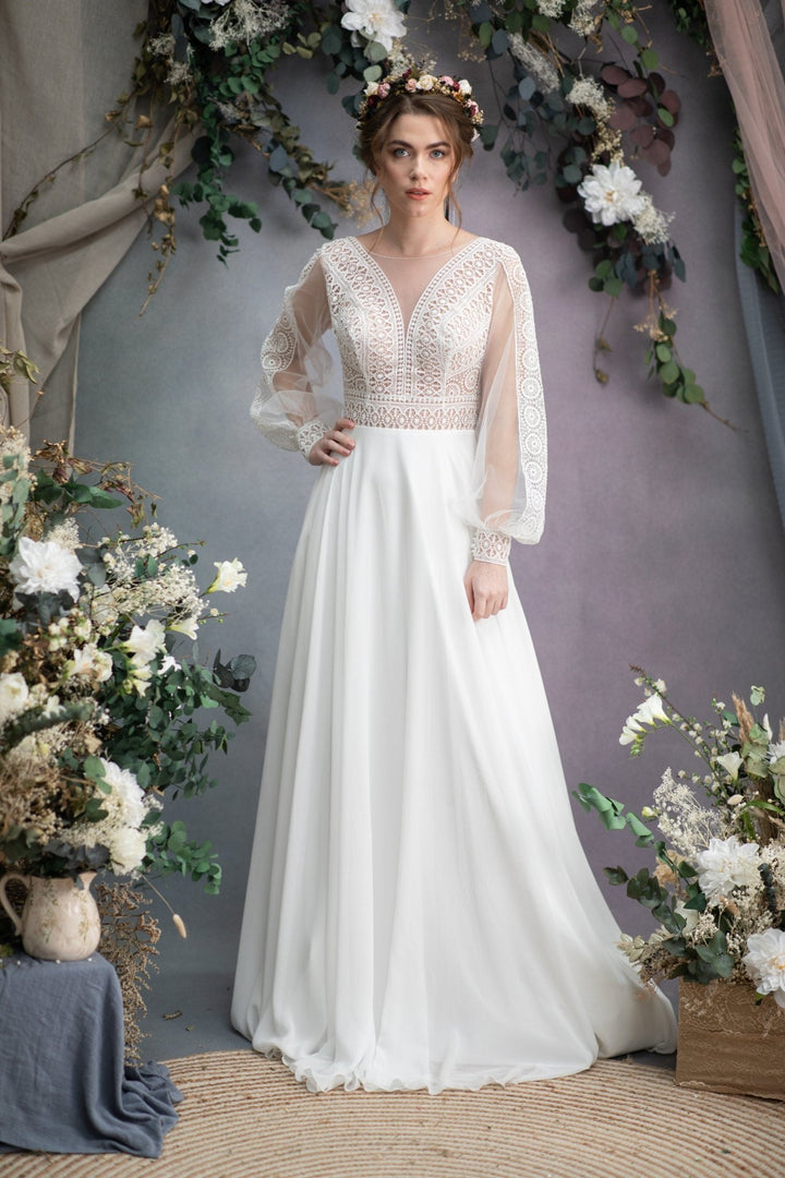 Dusty Pink Rose Wedding Hair Crown with Folk Veil – handmade floral hair accessory by magaela