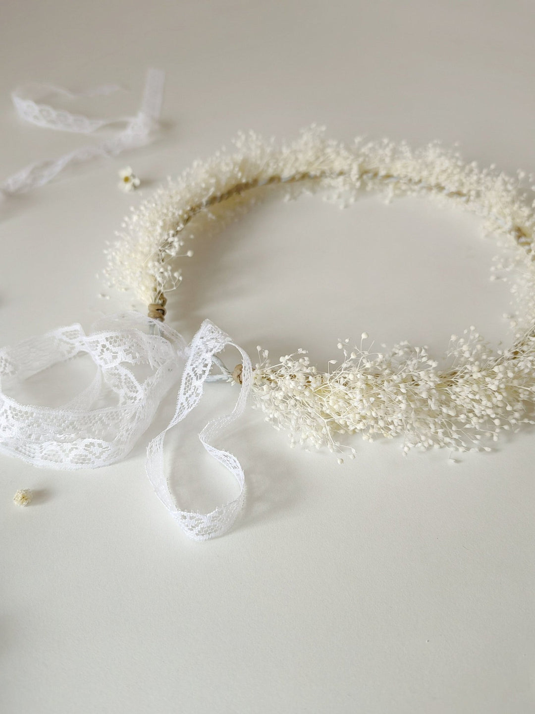 Baby's Breath Flower Crown: Ivory Wedding Wreath – handmade floral hair accessory by magaela