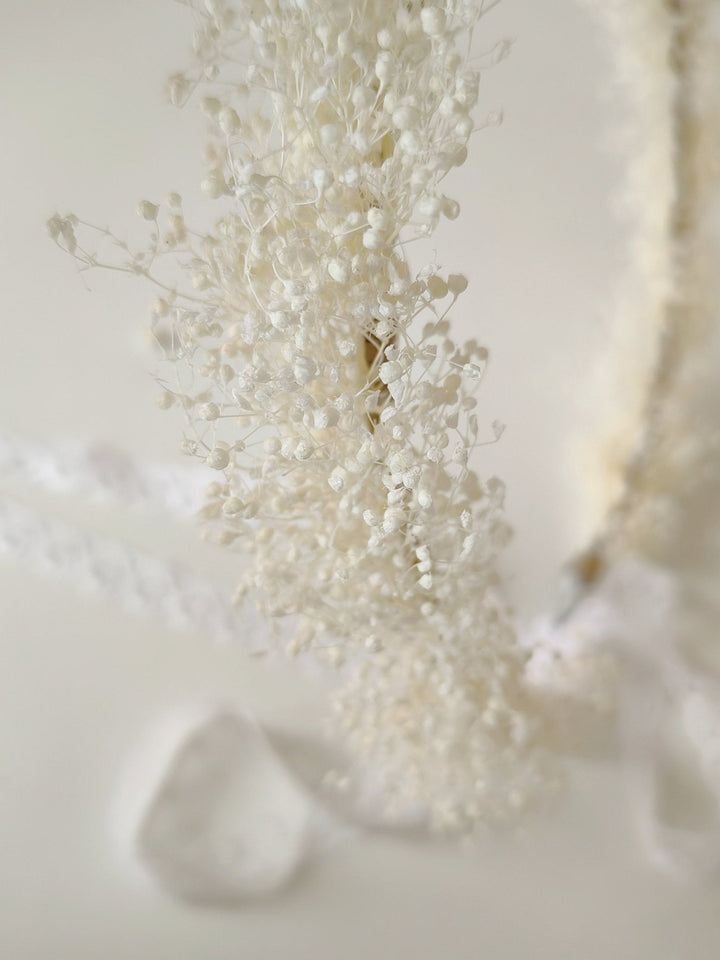 Baby's Breath Flower Crown: Ivory Wedding Wreath – handmade floral hair accessory by magaela