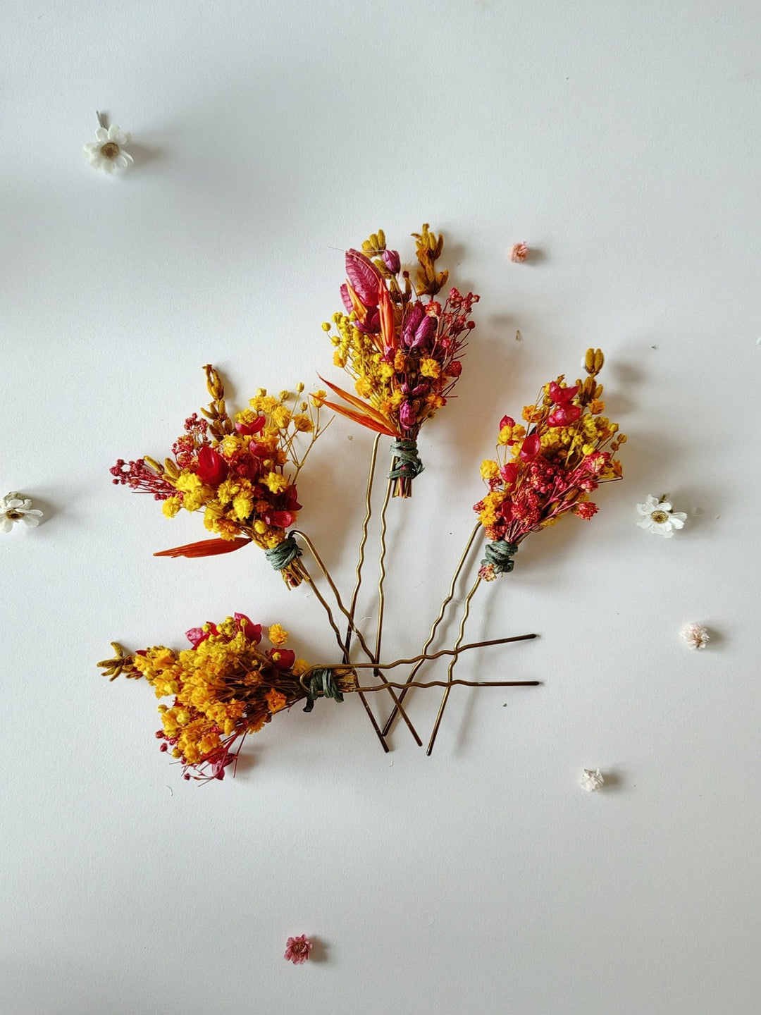 Autumn Dried Flower Hairpins: Bridal Wedding Hair Accessory – handmade floral hair accessory by magaela