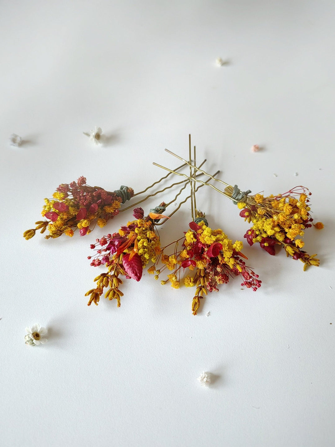 Autumn Dried Flower Hairpins: Bridal Wedding Hair Accessory – handmade floral hair accessory by magaela