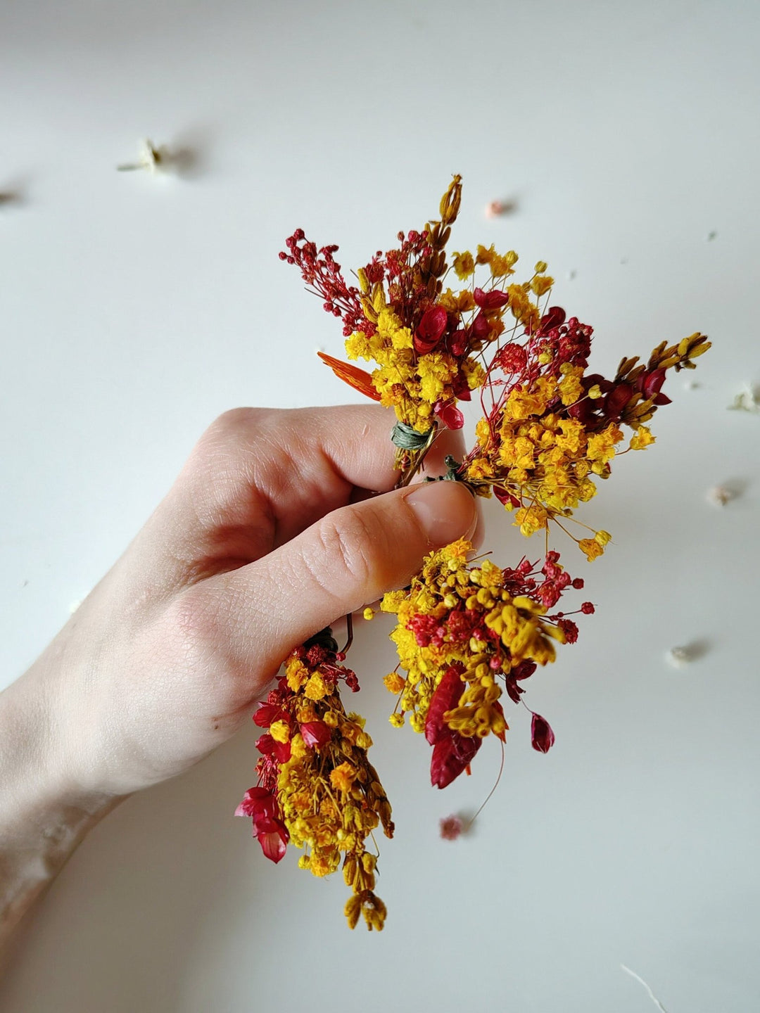 Autumn Dried Flower Hairpins: Bridal Wedding Hair Accessory – handmade floral hair accessory by magaela