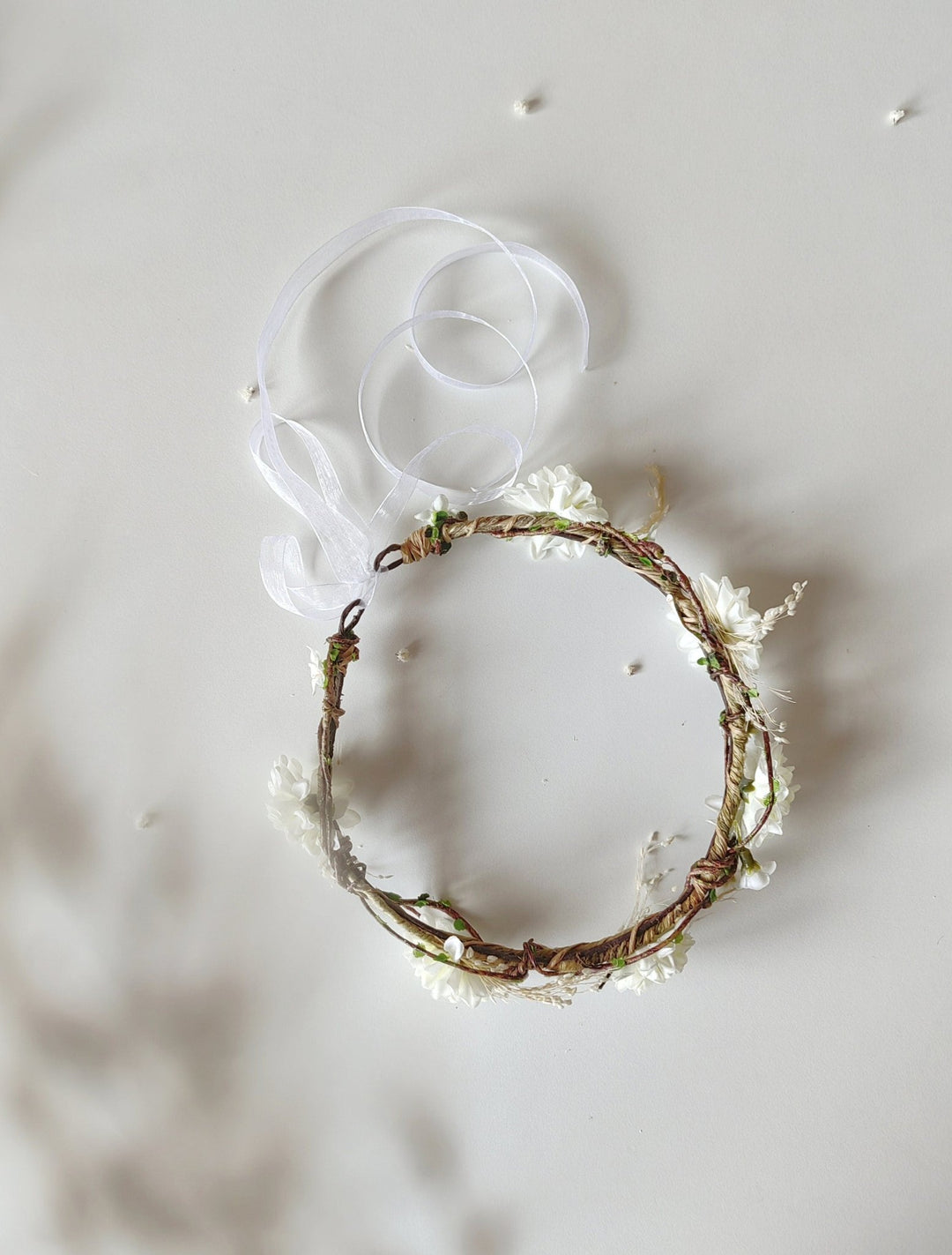 Ivory Flower Bridal Crown: Romantic Wedding Hair Wreath – handmade floral hair accessory by magaela