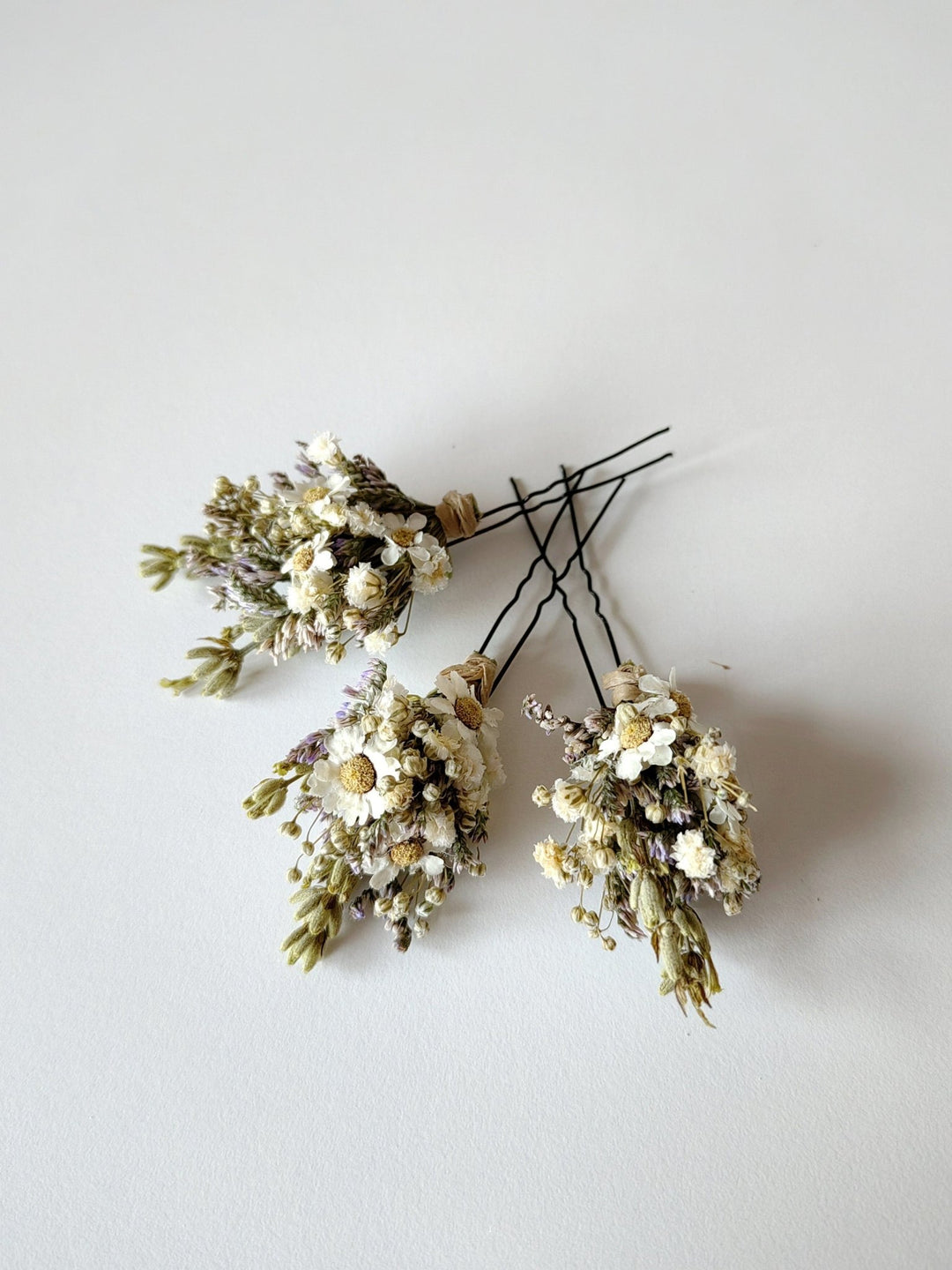 Dried Flower Hair Pins: Boho Wedding Hair Accessories – handmade floral hair accessory by magaela