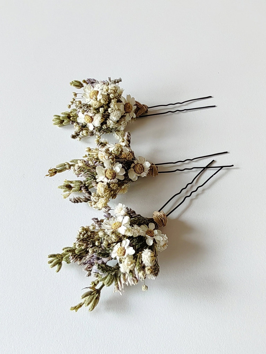 Dried Flower Hair Pins: Boho Wedding Hair Accessories – handmade floral hair accessory by magaela