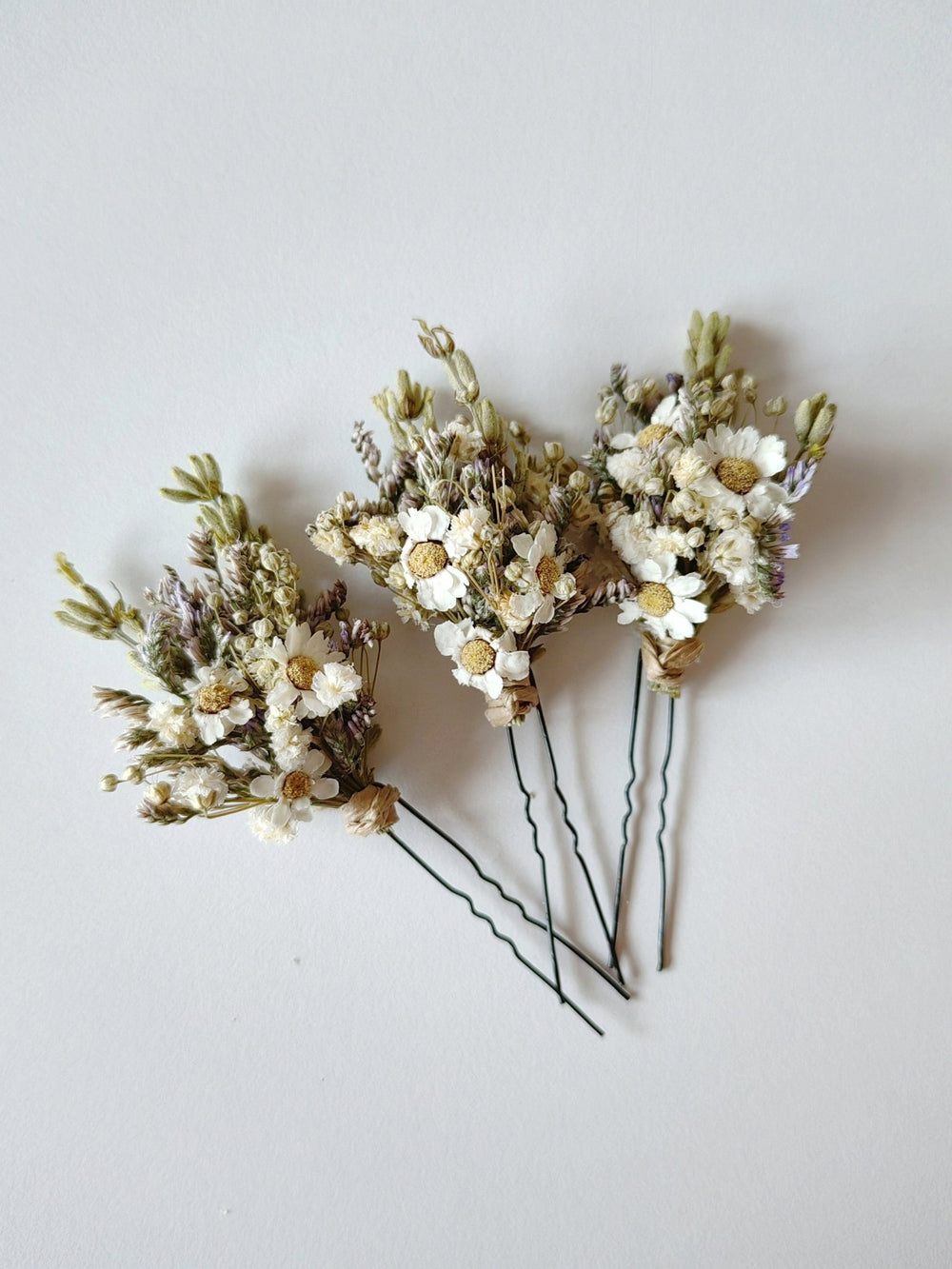 Dried Flower Hair Pins: Boho Wedding Hair Accessories – handmade floral hair accessory by magaela