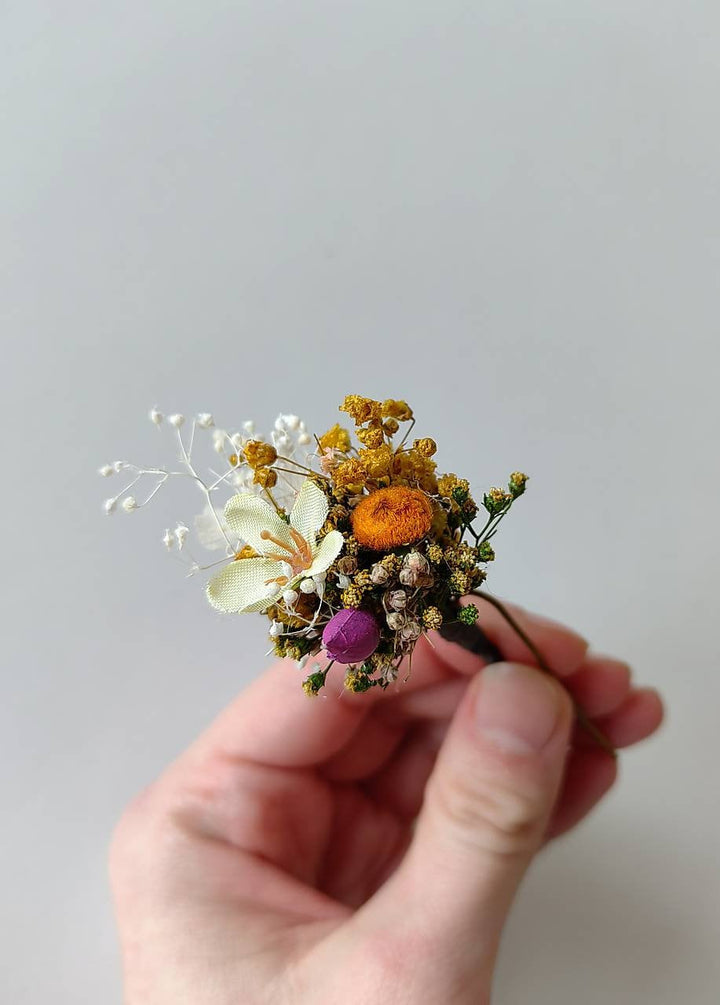 Meadow Flower Hair Pins: Bridal Wildflower Hair Accessories – handmade floral hair accessory by magaela