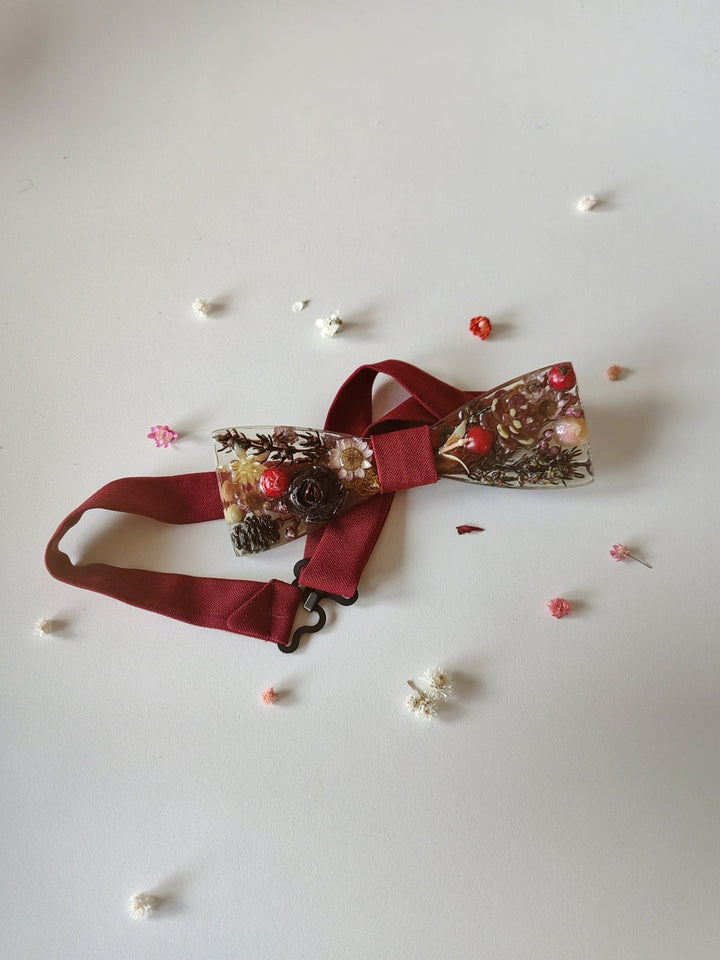 Resin Flower Bow Tie: Handmade Woodland Wedding Accessories – handmade floral hair accessory by magaela
