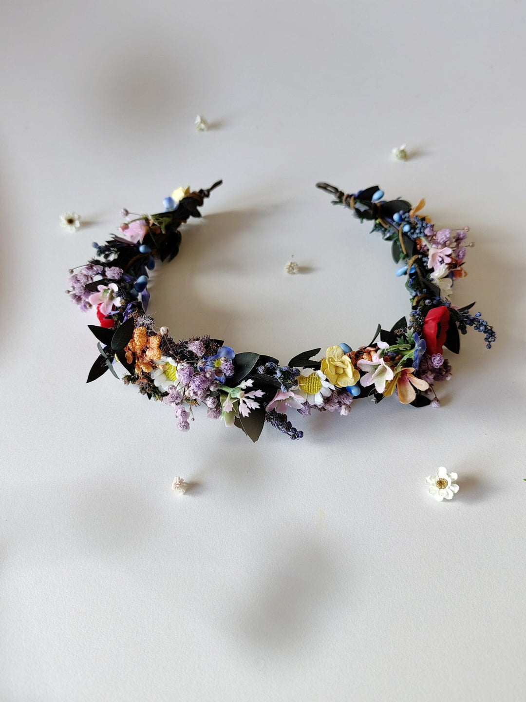 Wildflower Bridal Wreath: Summer Meadow Hair Accessory – handmade floral hair accessory by magaela