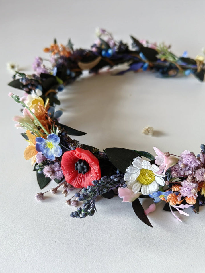 Wildflower Bridal Wreath: Summer Meadow Hair Accessory – handmade floral hair accessory by magaela