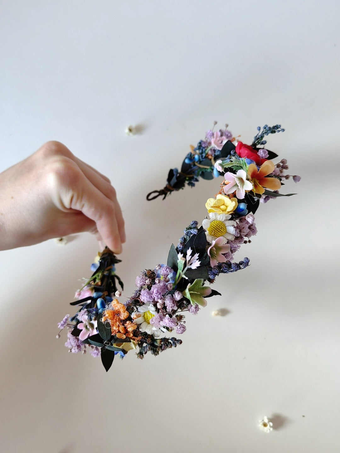 Wildflower Bridal Wreath: Summer Meadow Hair Accessory – handmade floral hair accessory by magaela