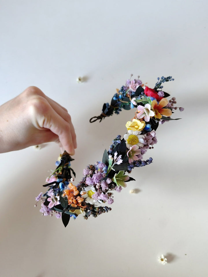Wildflower Bridal Wreath: Summer Meadow Hair Accessory – handmade floral hair accessory by magaela
