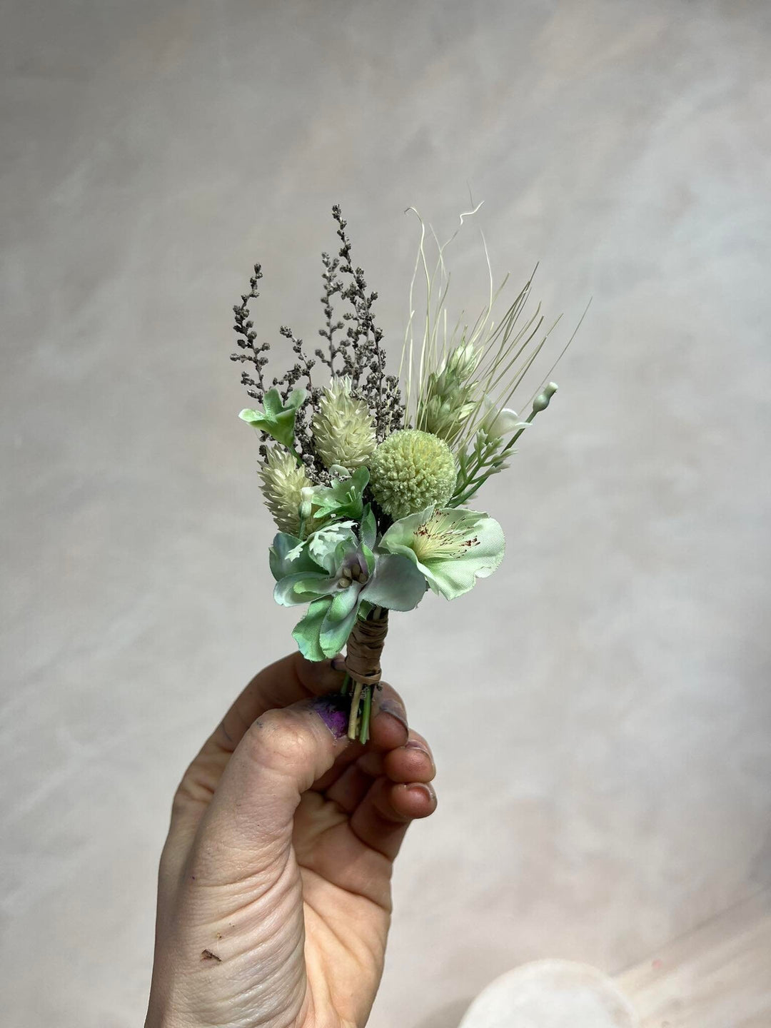 Mint Flower Corsage Bracelet: Pastel Turquoise Bridesmaid Jewelry – handmade floral hair accessory by magaela
