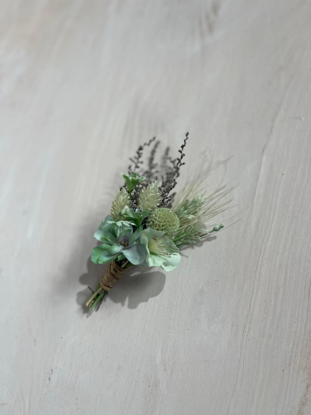 Mint Flower Corsage Bracelet: Pastel Turquoise Bridesmaid Jewelry – handmade floral hair accessory by magaela