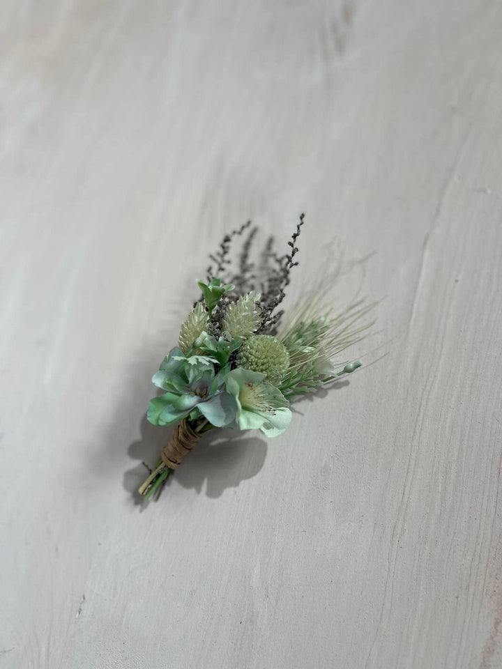 Mint Flower Corsage Bracelet: Pastel Turquoise Bridesmaid Jewelry – handmade floral hair accessory by magaela