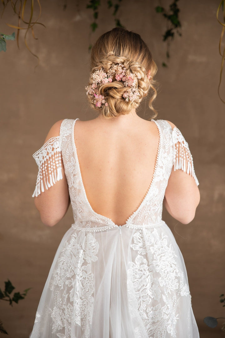 Blush Rose Wedding Hair Pins: Romantic Bridal Headpiece – handmade floral hair accessory by magaela