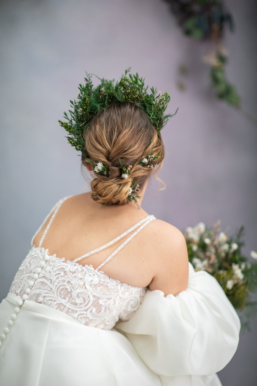 Woodland Bridal Crown: Natural Pine Cone Wedding Hairpiece – handmade floral hair accessory by magaela