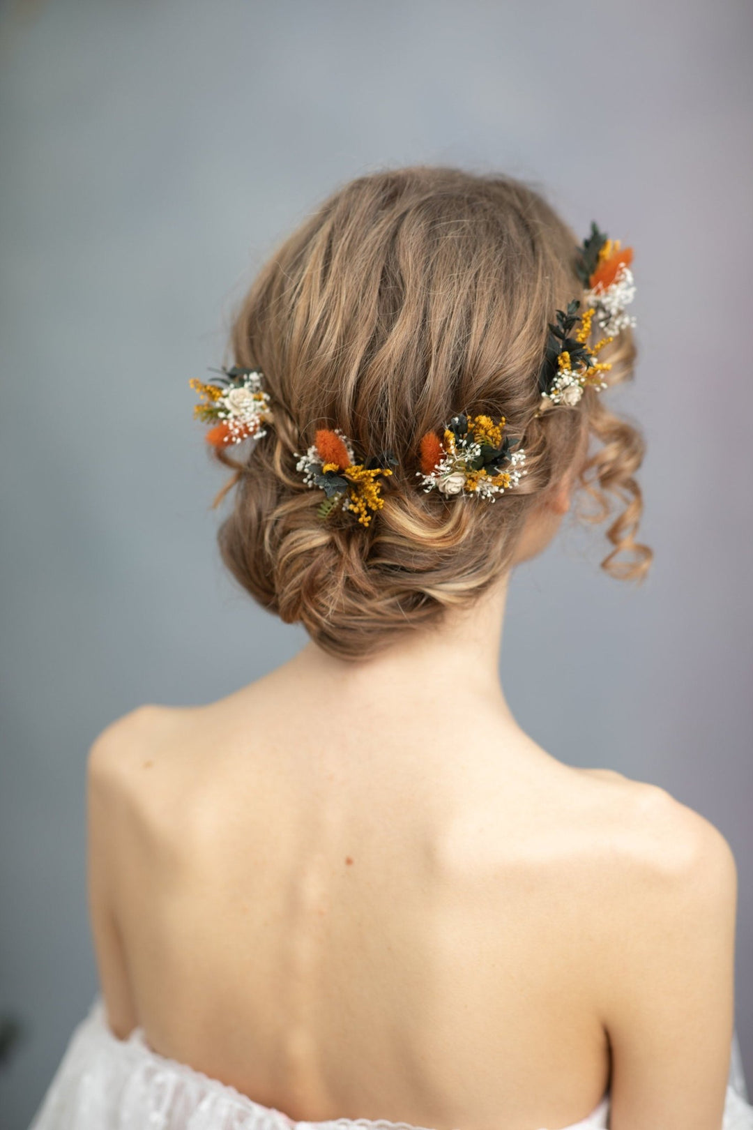 Terracotta Flower Hairpins: Autumn Wedding Bridal Hair Accessory – handmade floral hair accessory by magaela