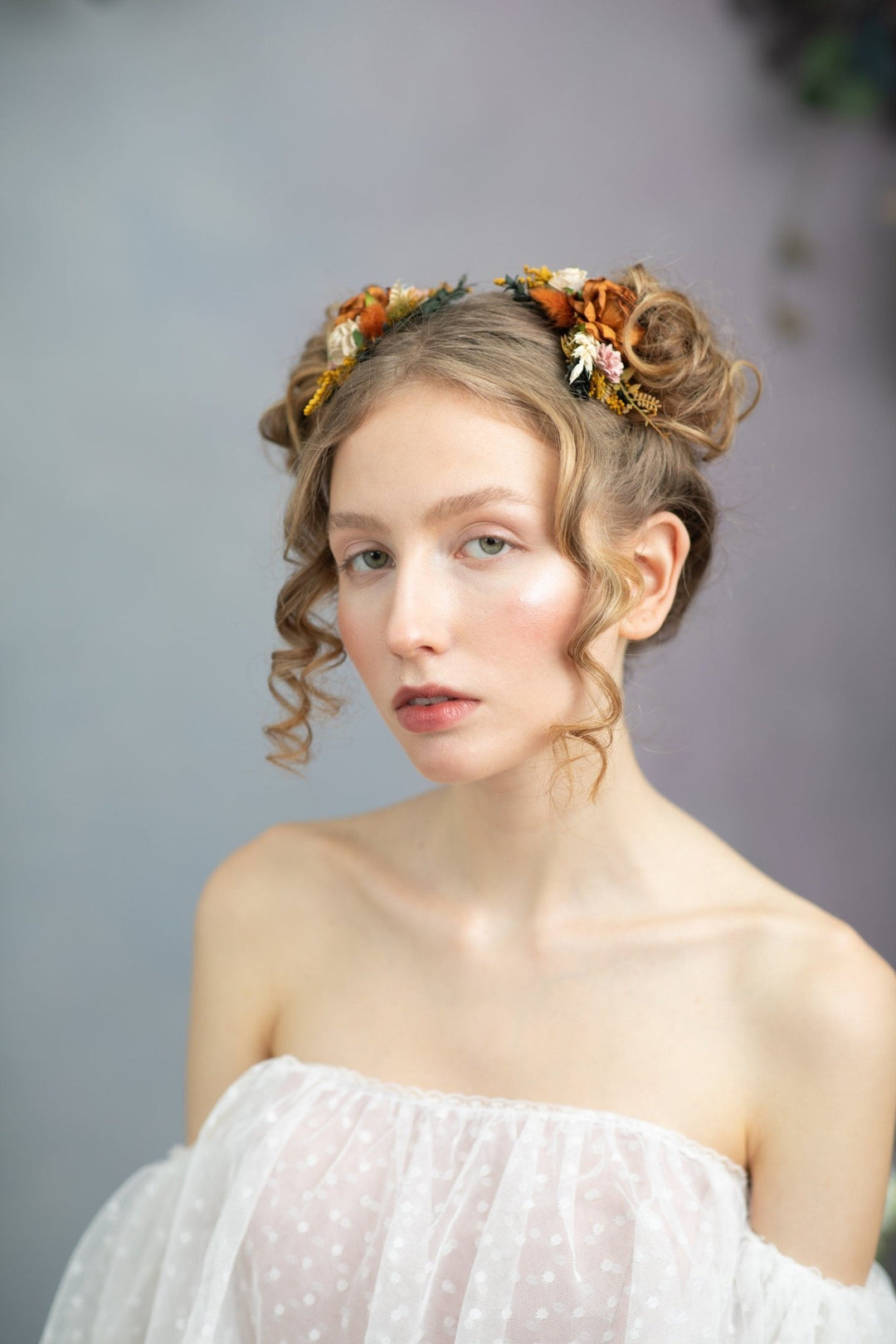 Terracotta Flower Hair Comb: Bohemian Wedding Bridal Hair Accessory – handmade floral hair accessory by magaela