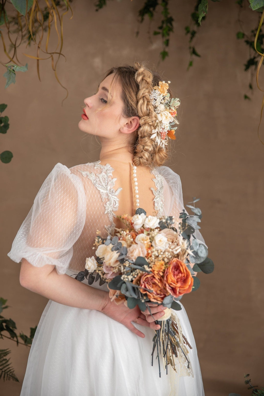 Bohemian Flower Bridal Hair Comb: Rustic Summer Wedding Accessory – handmade floral hair accessory by magaela