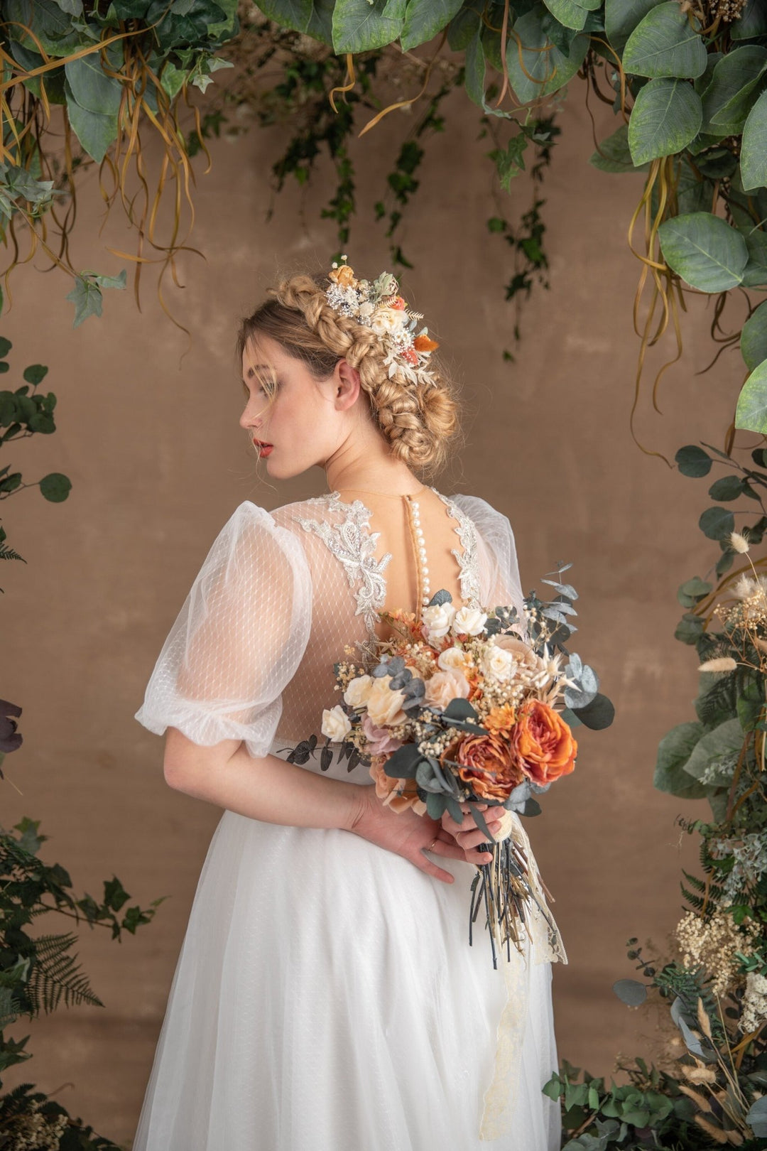 Bohemian Flower Bridal Hair Comb: Rustic Summer Wedding Accessory – handmade floral hair accessory by magaela