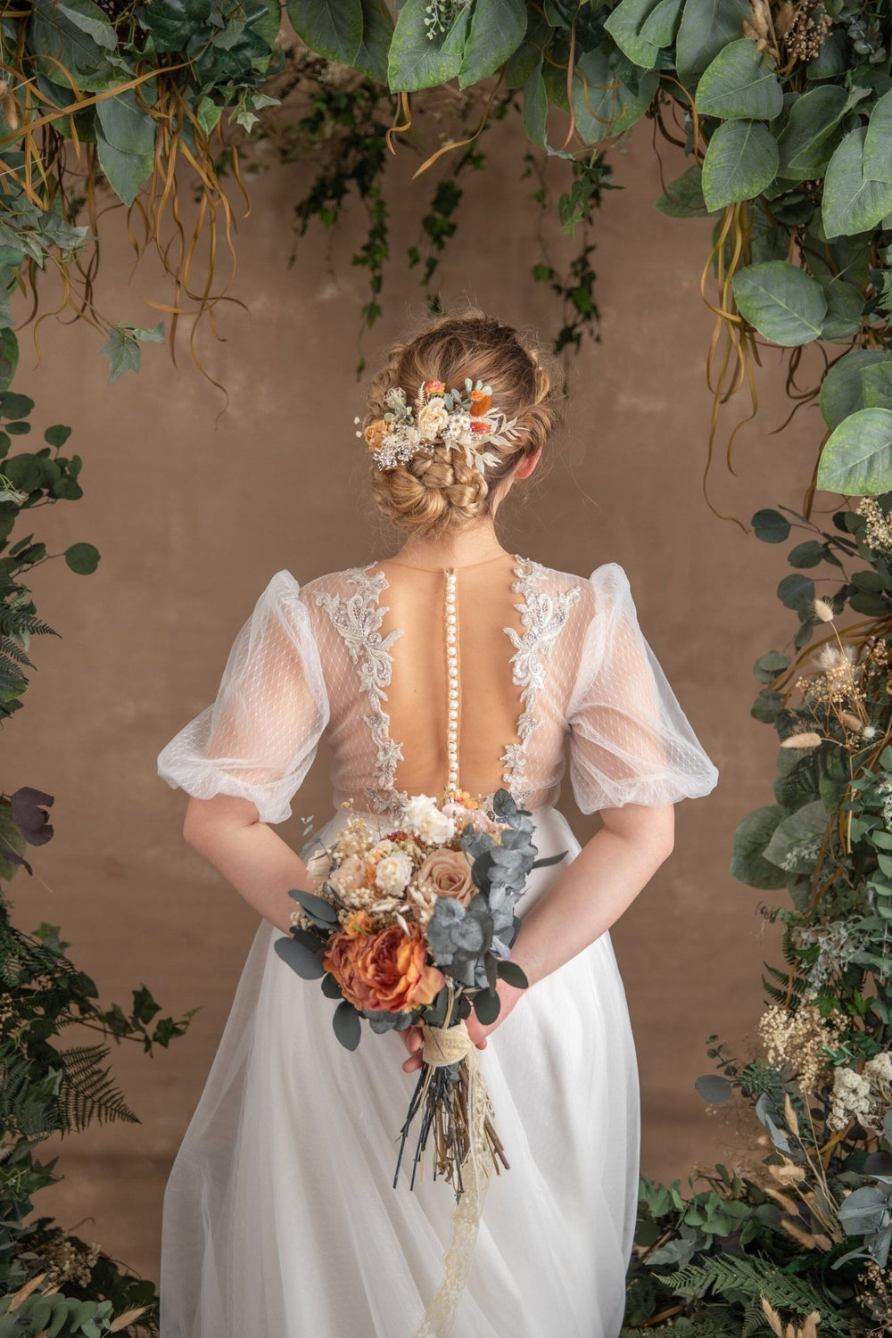 Bohemian Flower Bridal Hair Comb: Rustic Summer Wedding Accessory – handmade floral hair accessory by magaela