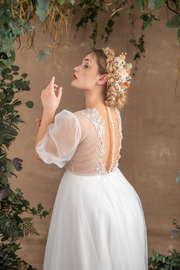 Bohemian Flower Bridal Hair Comb: Rustic Summer Wedding Accessory – handmade floral hair accessory by magaela