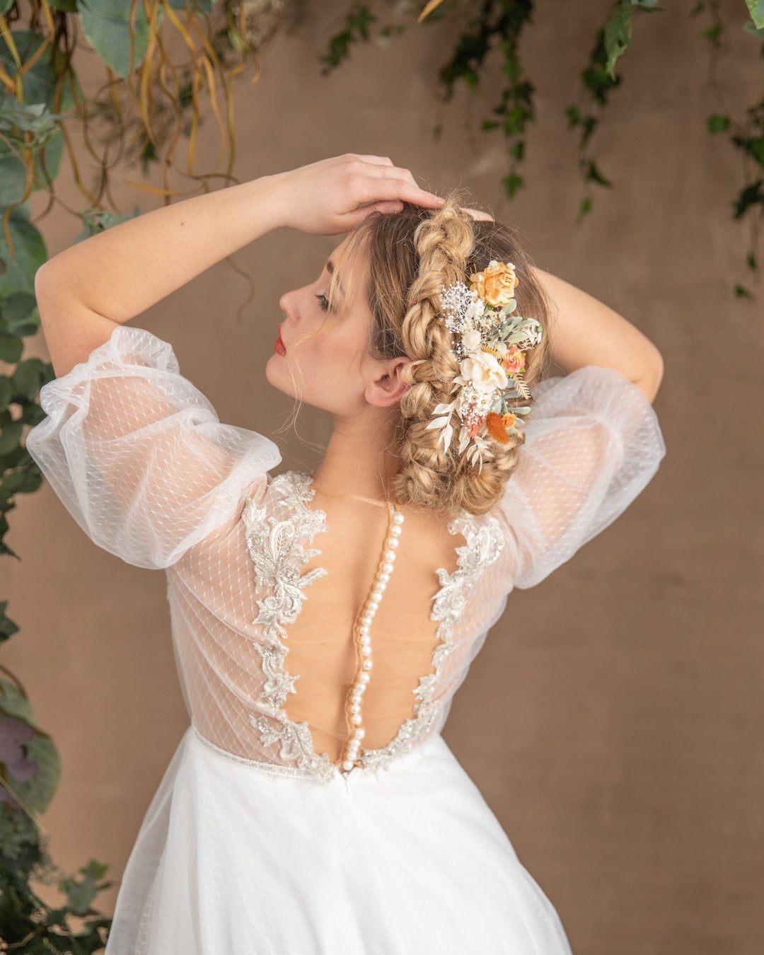 Bohemian Flower Bridal Hair Comb: Rustic Summer Wedding Accessory – handmade floral hair accessory by magaela