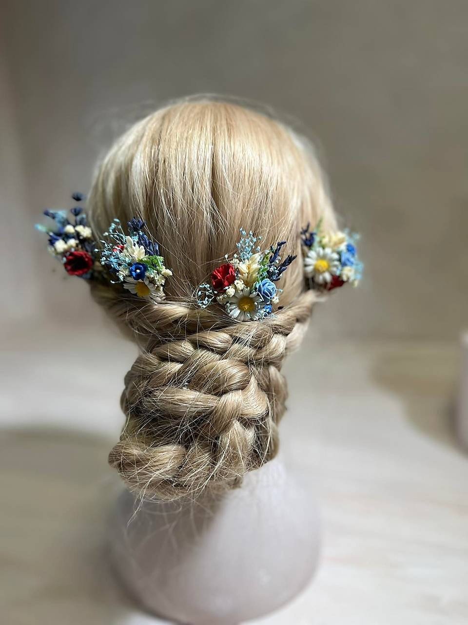 Floral Hair Pins: Folk Meadow Wedding Hair Accessories – handmade floral hair accessory by magaela