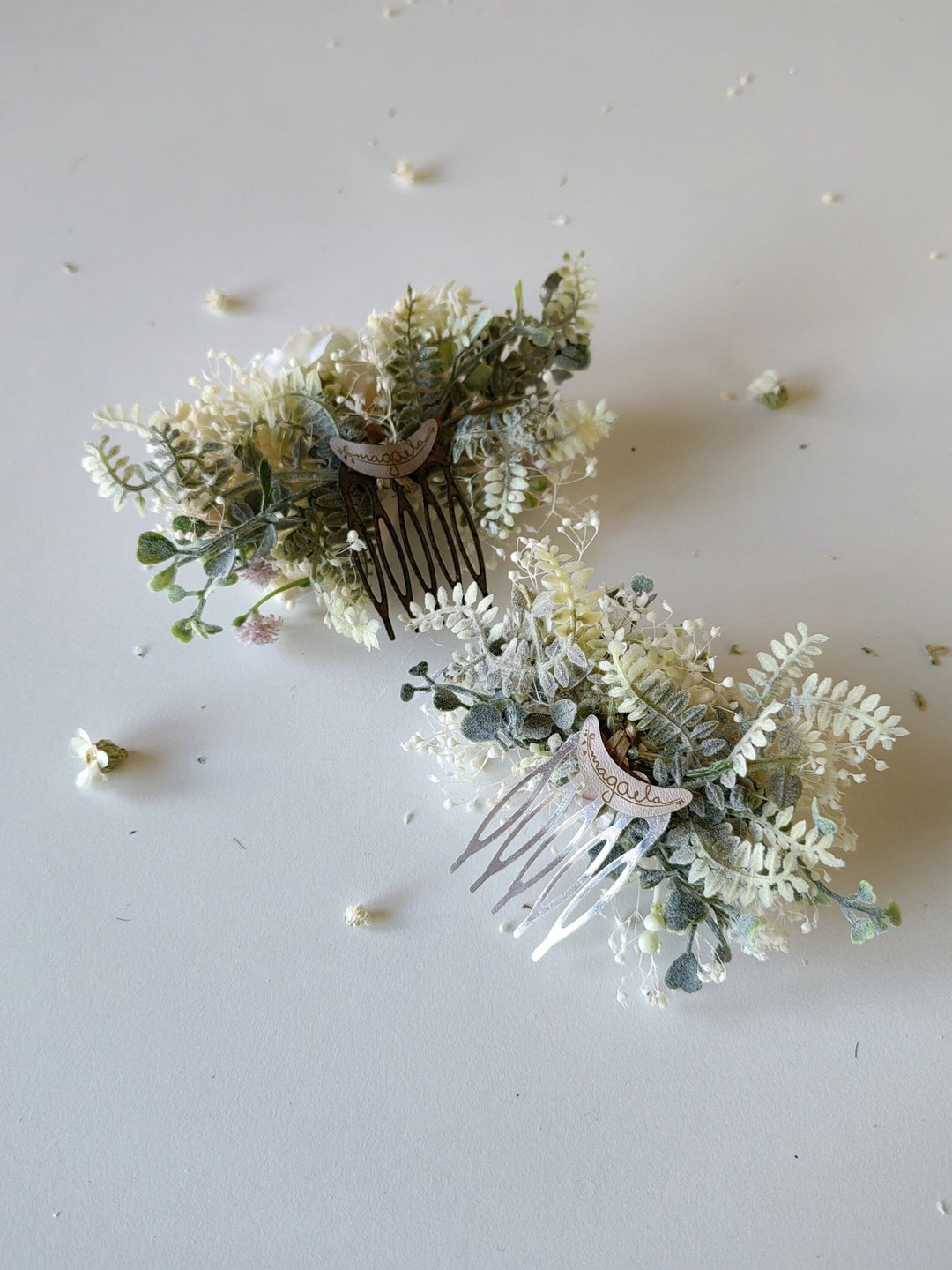 Blush Rose Flower Hair Comb: Romantic Wedding Cottagecore Accessory – handmade floral hair accessory by magaela