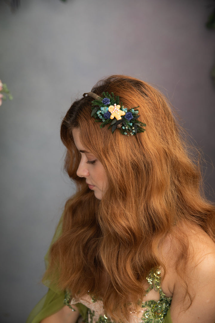 Christmas Flower Headband: Gingerbread Wedding Hair Accessory – handmade floral hair accessory by magaela