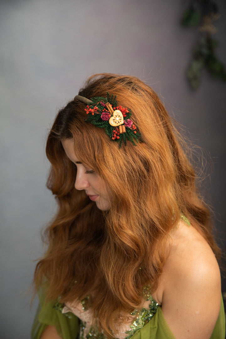 Christmas Flower Headband: Gingerbread Wedding Hair Accessory – handmade floral hair accessory by magaela