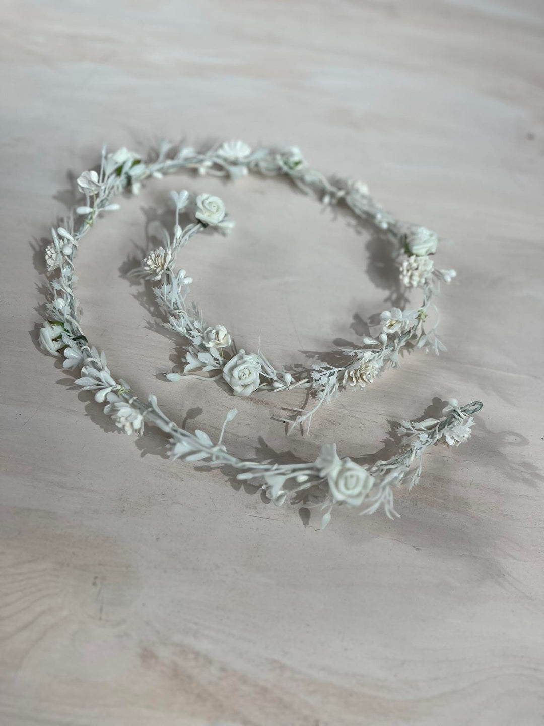 First Communion Flower Hair Garland: Handmade White Floral Vine – handmade floral hair accessory by magaela