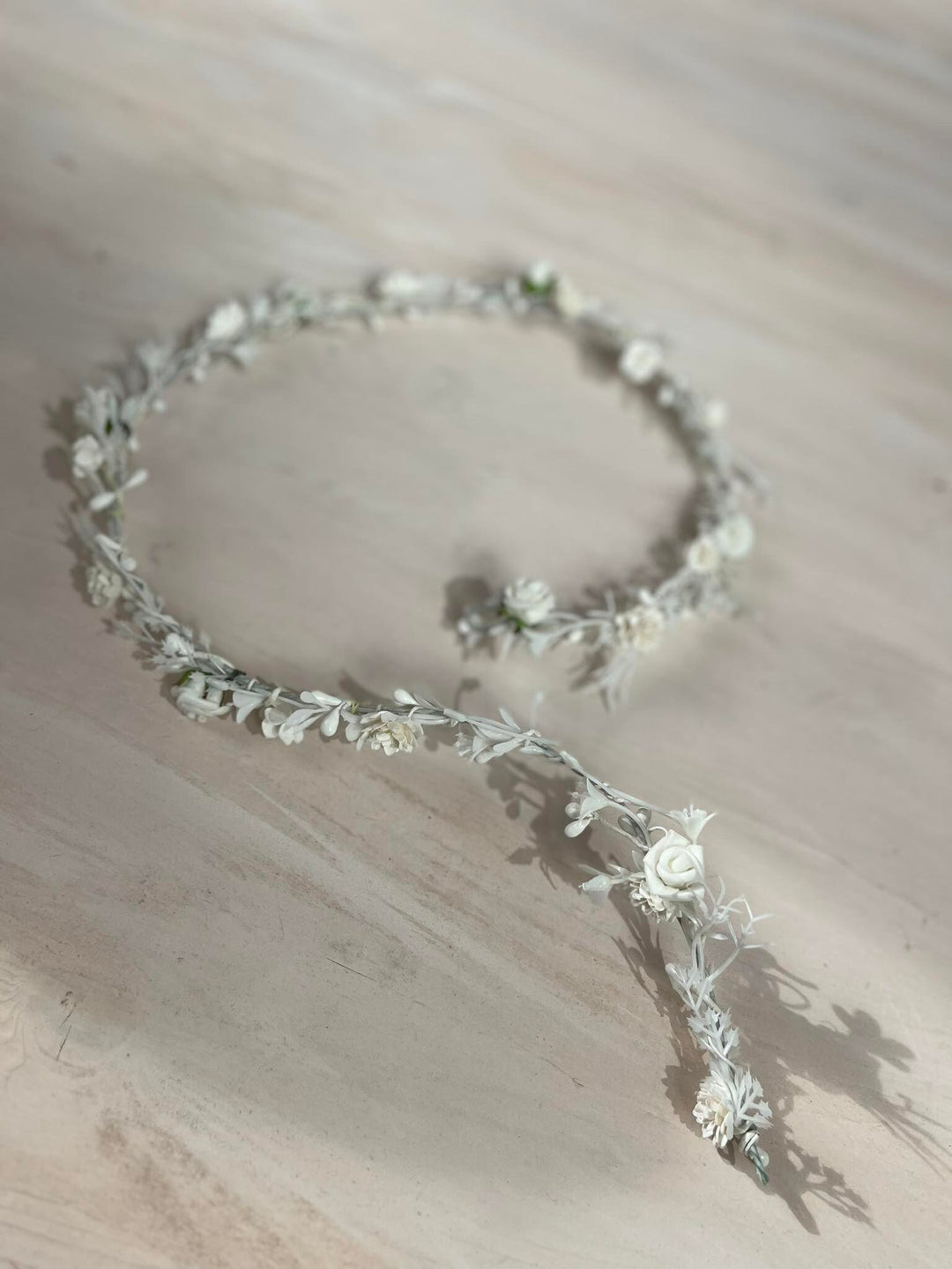 First Communion Flower Hair Garland: Handmade White Floral Vine – handmade floral hair accessory by magaela