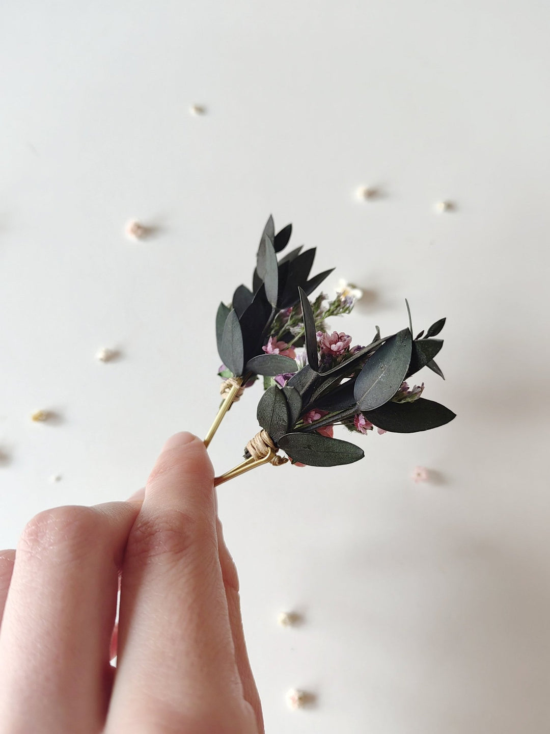 Purple Flower Hair Pins: Bridal Wedding Hair Accessories – handmade floral hair accessory by magaela