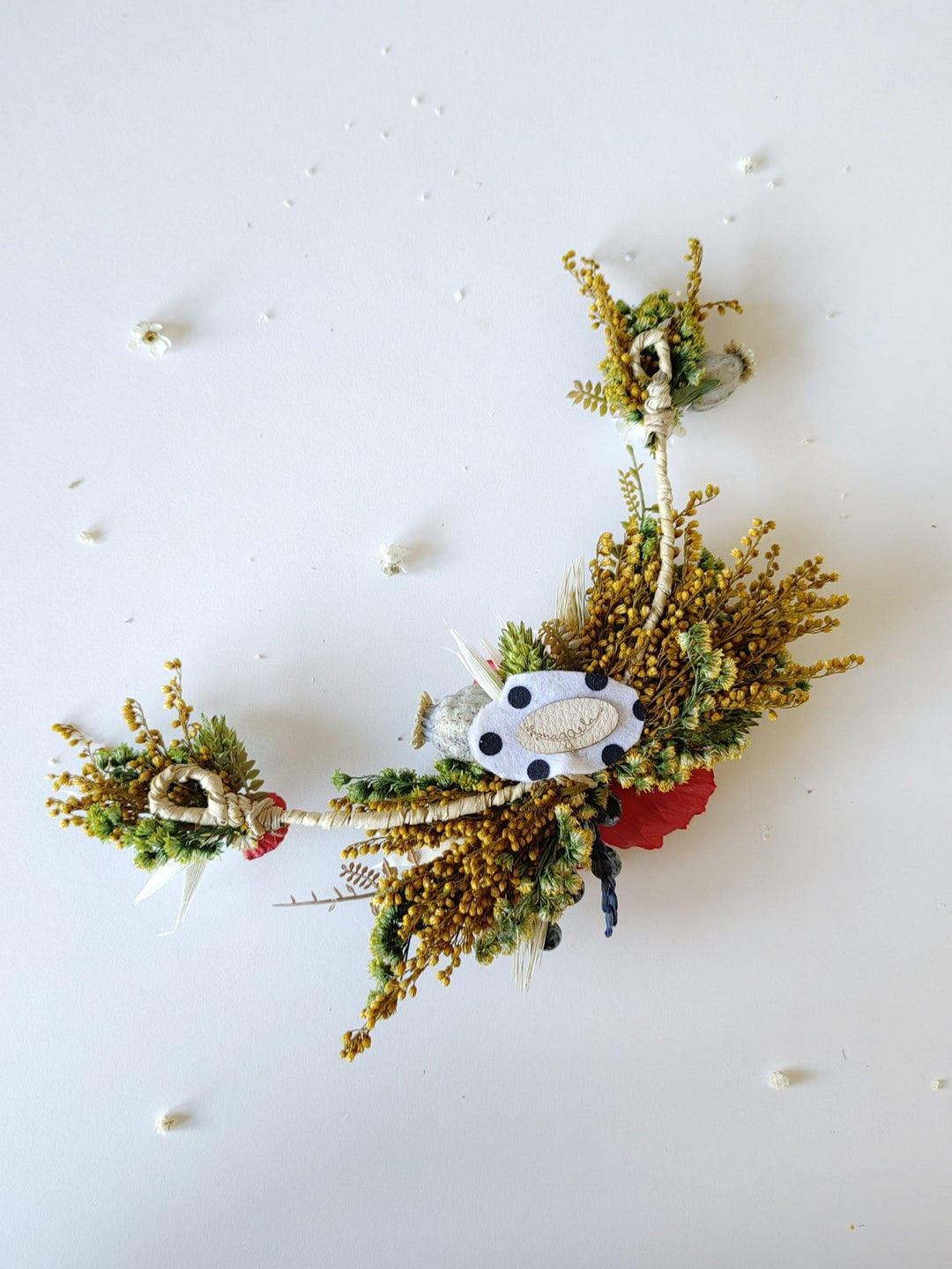 Meadow Wedding Hair Vine: Poppy, Daisy, Cornflower Bridal Comb – handmade floral hair accessory by magaela