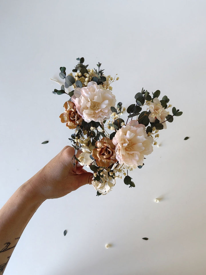 Mom and Daughter Boho Flower Crown Set: Rustic Wedding Hair Wreaths – handmade floral hair accessory by magaela